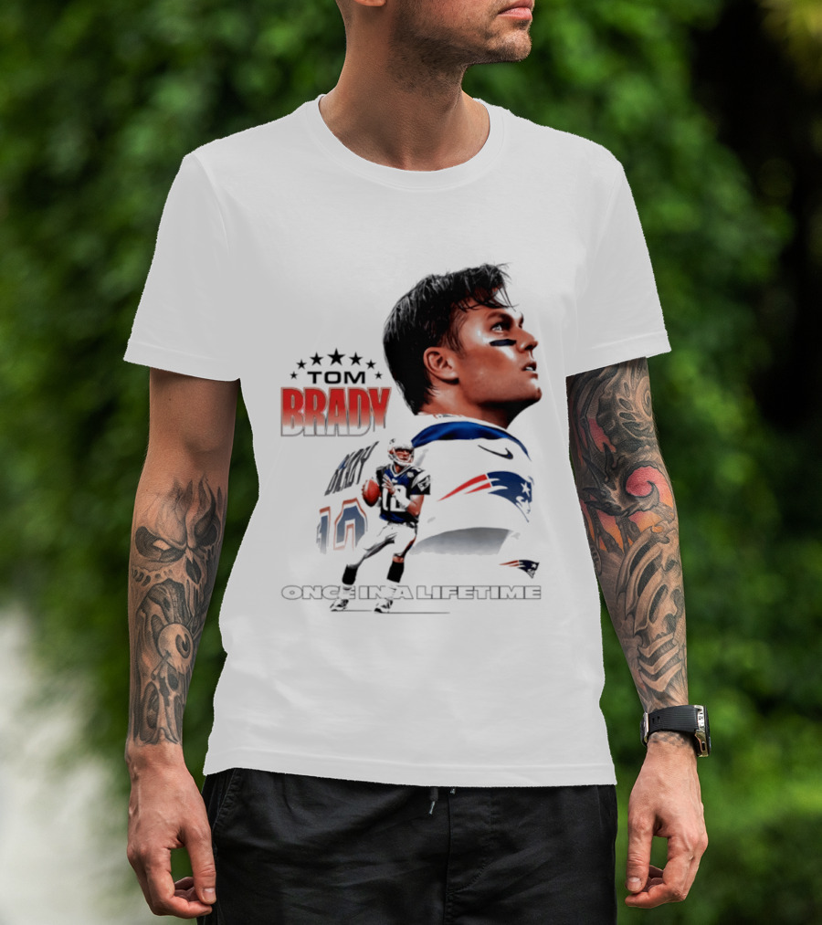 Tom Brady New England Patriots Once In A Lifetime Stars Collage T-Shirt