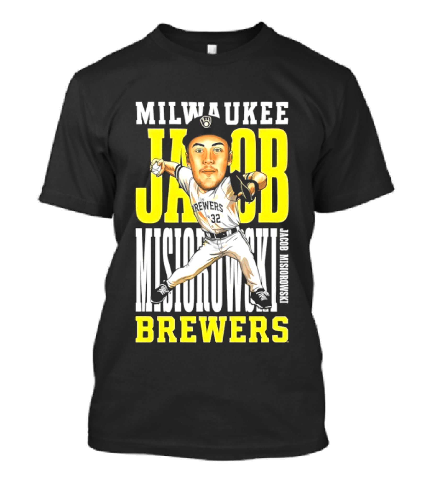Milwaukee Brewers Jacob Misiorowski Caricature 2026 MLB T-Shirt