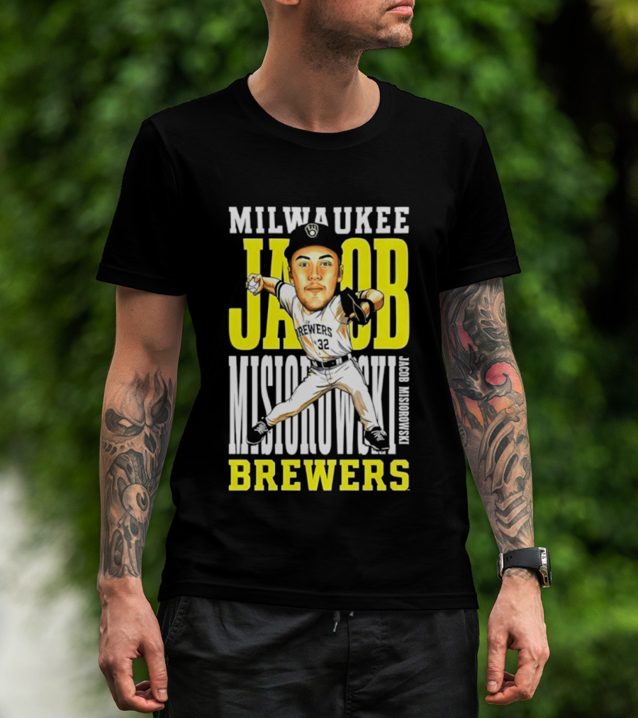 Milwaukee Brewers Jacob Misiorowski Caricature 2026 MLB T-Shirt