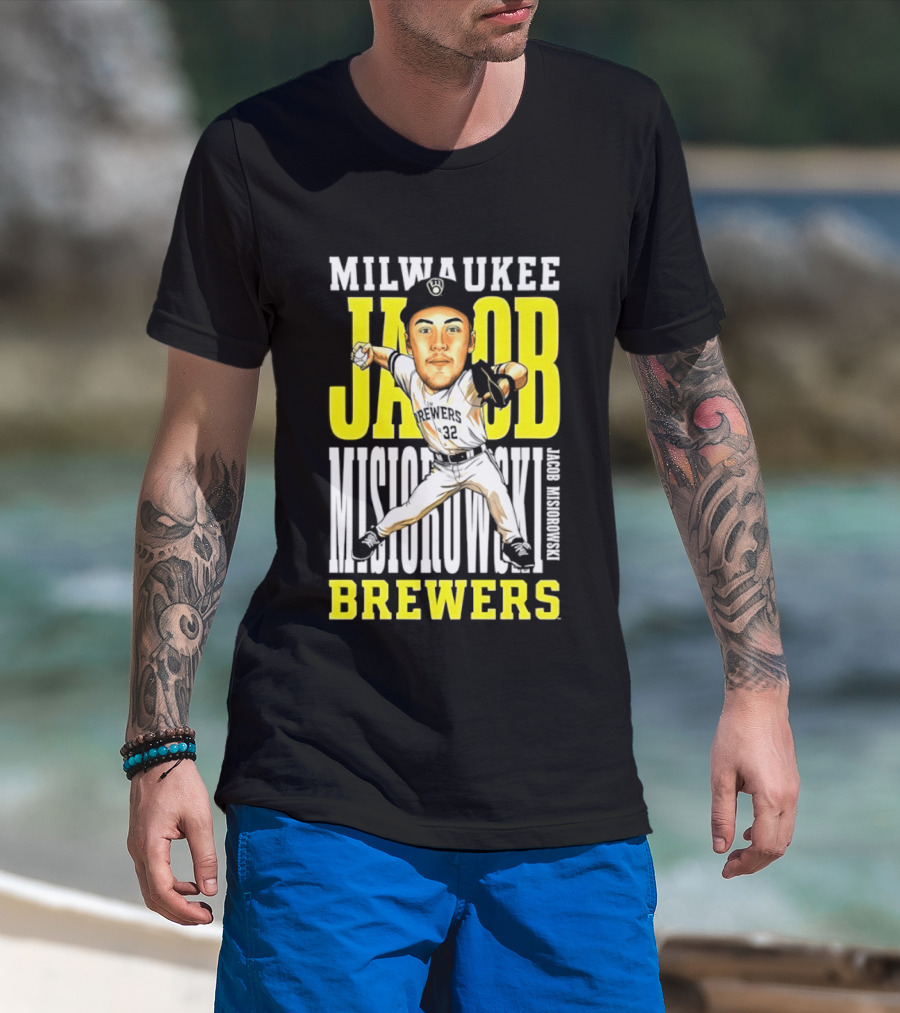 Milwaukee Brewers Jacob Misiorowski Caricature 2026 MLB T-Shirt