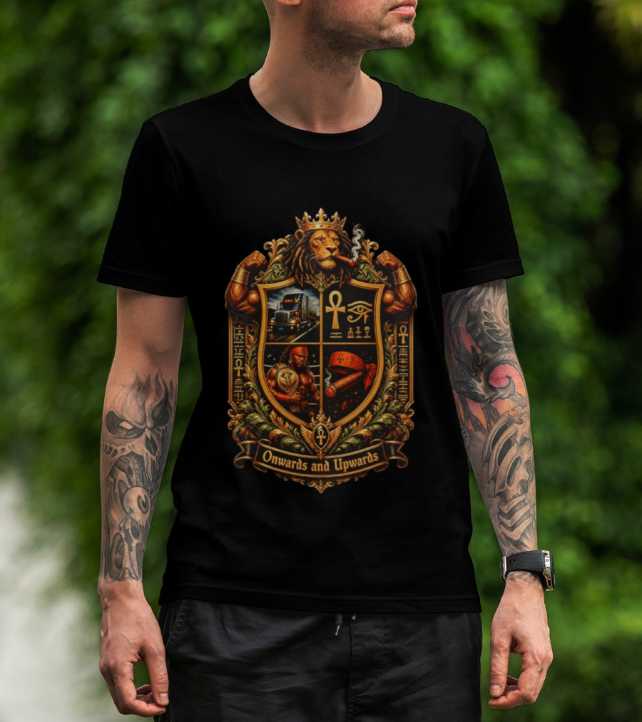 Onwards And Upwards Egyptian Ankh Lion King Smoking Cigar Truck T-Shirt