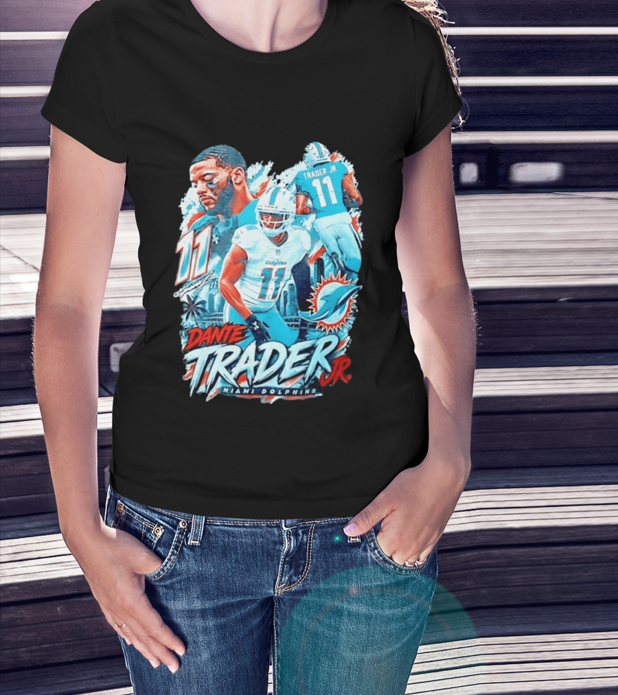Dante Trader Jr 11 Miami Dolphins Football Player T-Shirt