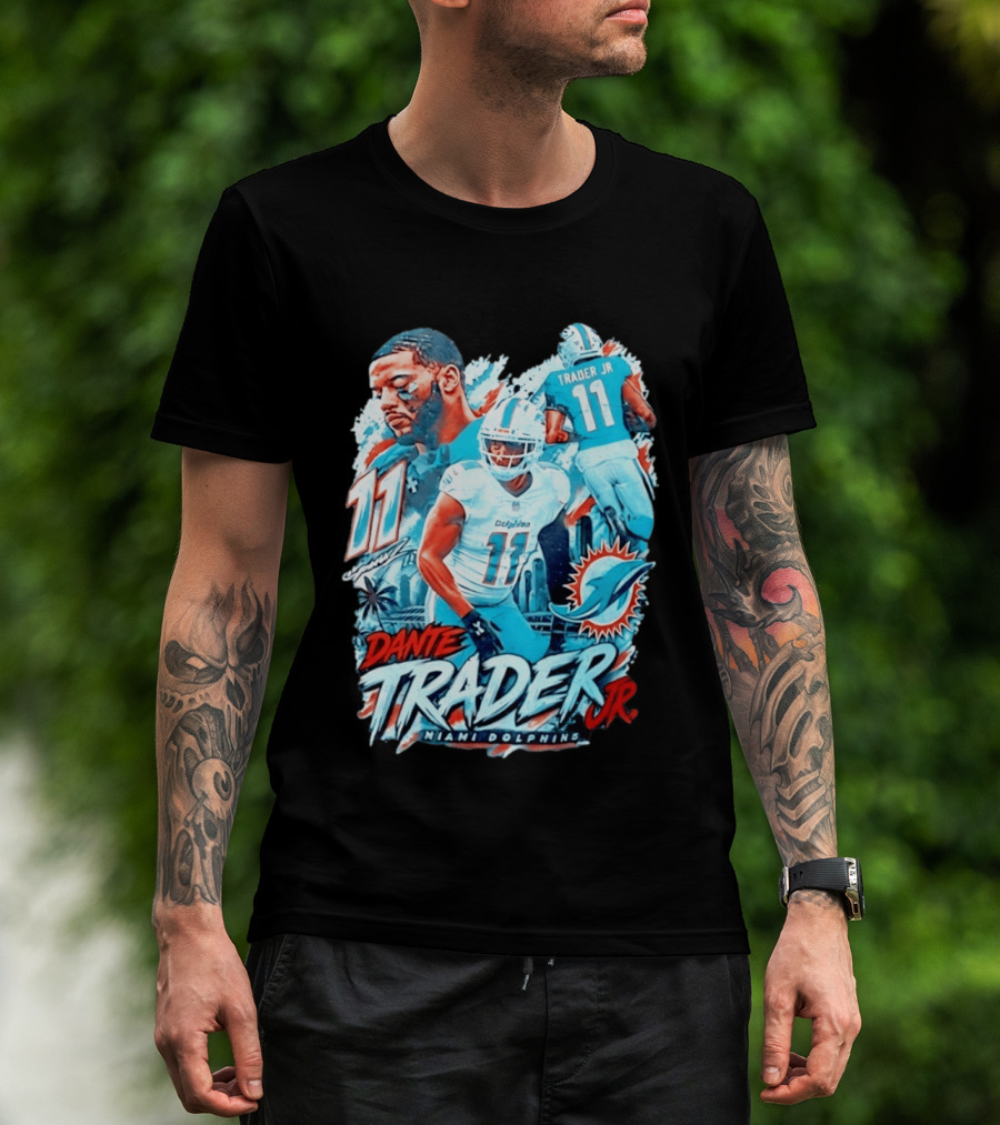 Dante Trader Jr 11 Miami Dolphins Football Player T-Shirt