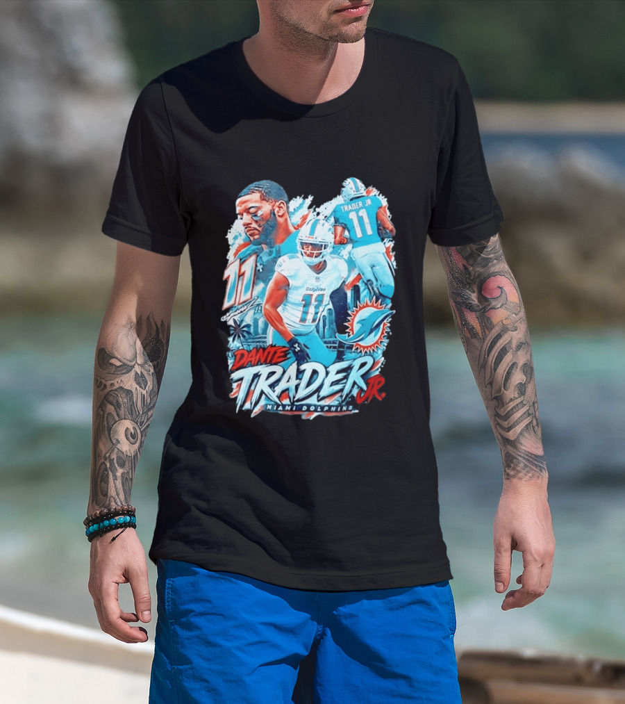 Dante Trader Jr 11 Miami Dolphins Football Player T-Shirt