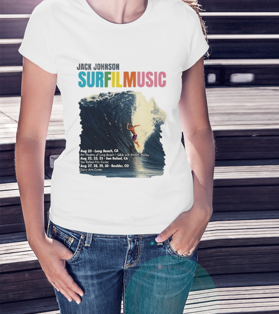 Jack Johnson Surf Film Music Long Beach Art Theatre Aug 23 2026 T-Shirt