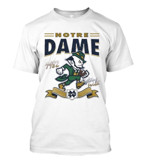 Notre Dame Fighting Irish Leprechaun 1982 Vintage Football T-Shirt