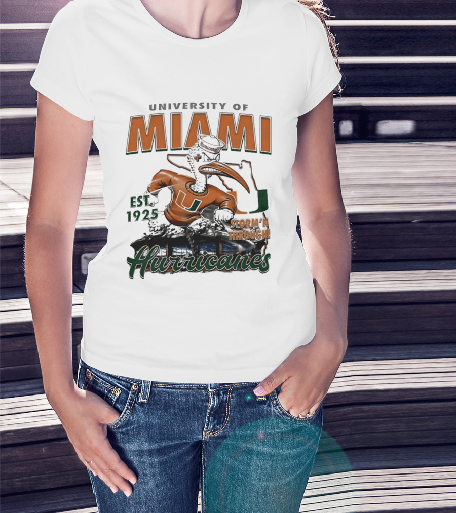 University Of Miami Hurricanes Est 1925 Storm'N Through T-Shirt
