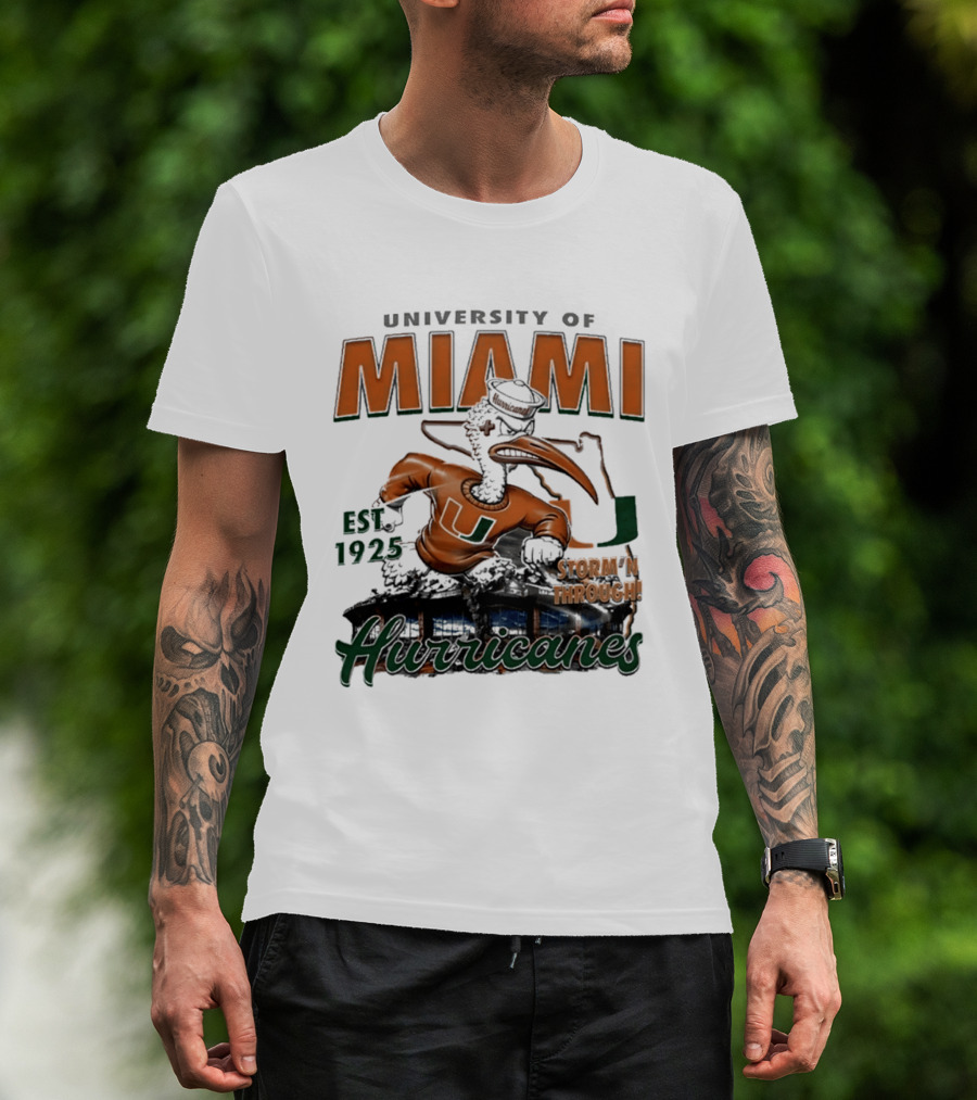 University Of Miami Hurricanes Est 1925 Storm'N Through T-Shirt