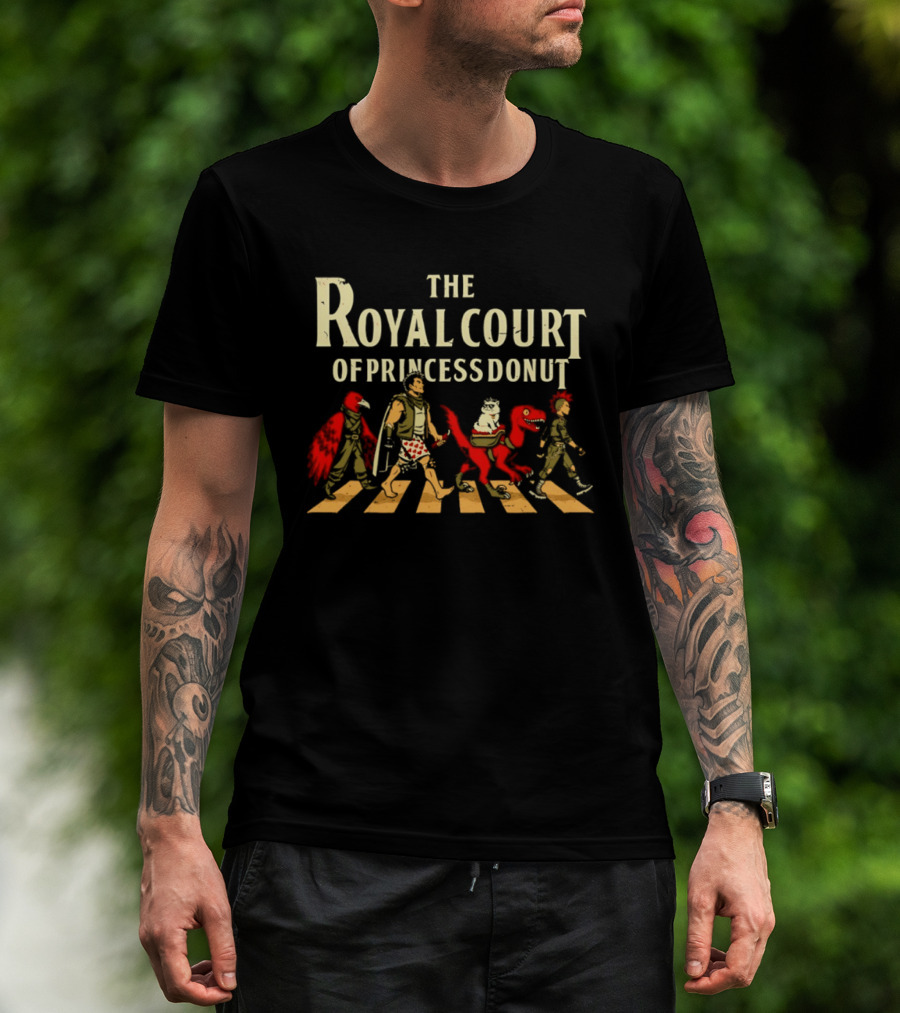 The Royal Court Of Princess Donut Abbey Road Style Walking Medieval Fantasy Characters T-Shirt