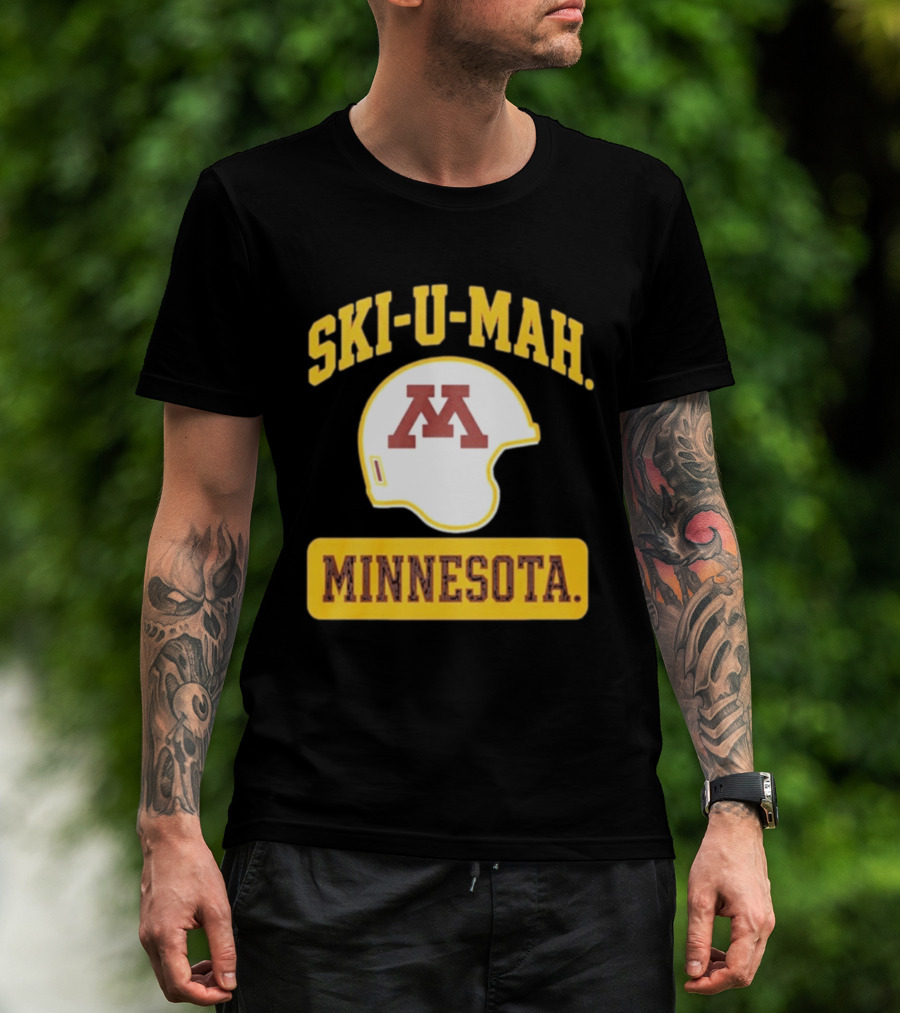 Mills Armbruster Ski U Mah Minnesota Football Helmet T-Shirt