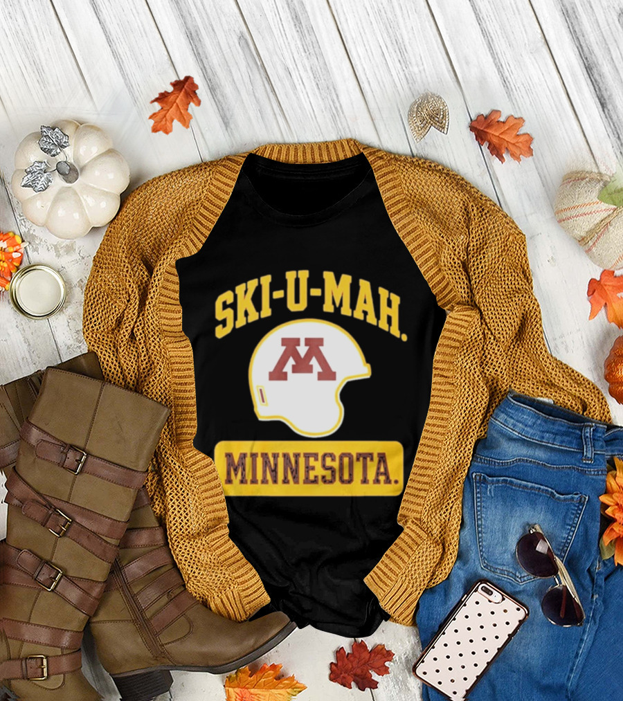 Mills Armbruster Ski U Mah Minnesota Football Helmet T-Shirt
