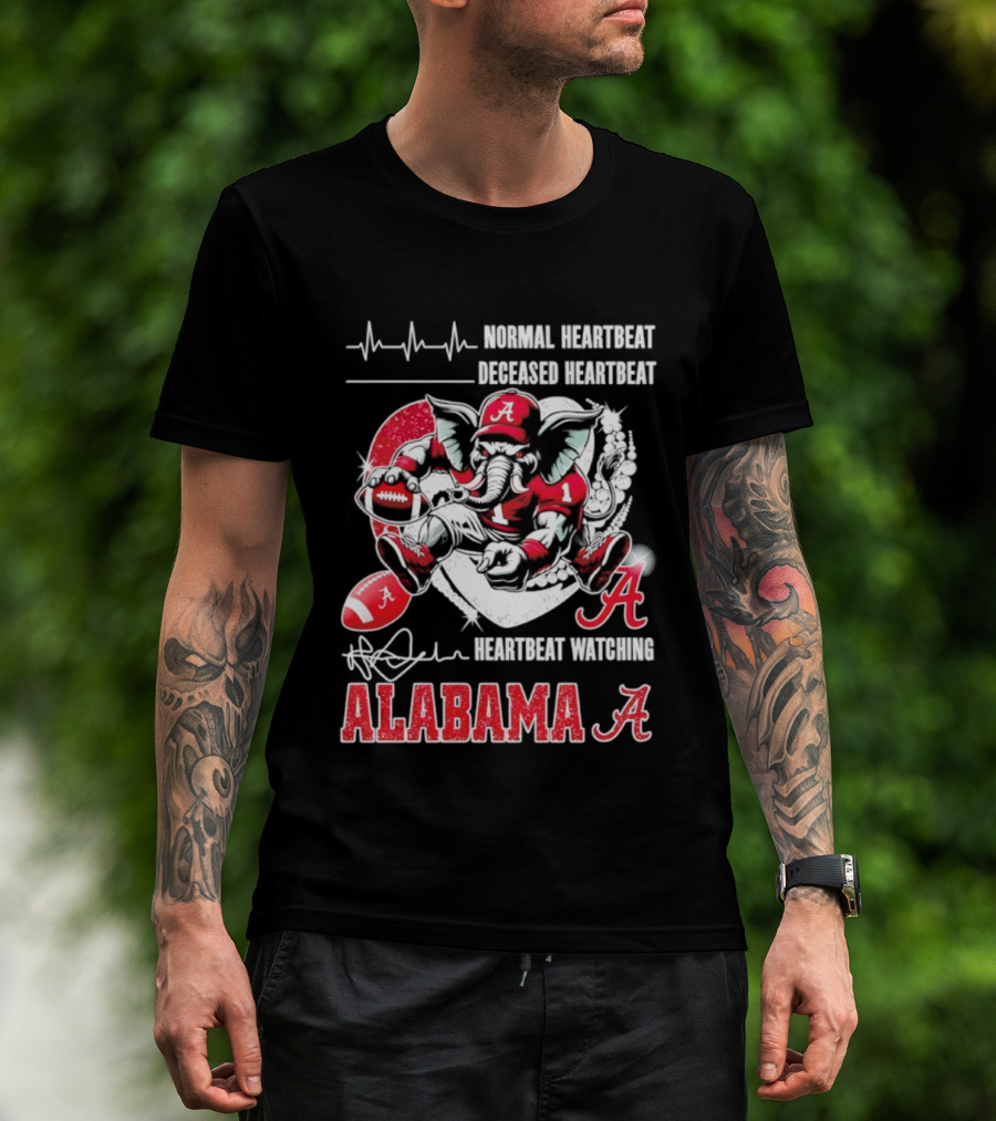 Alabama Crimson Tide Heartbeat Ing Football Fan Spirit T-Shirt