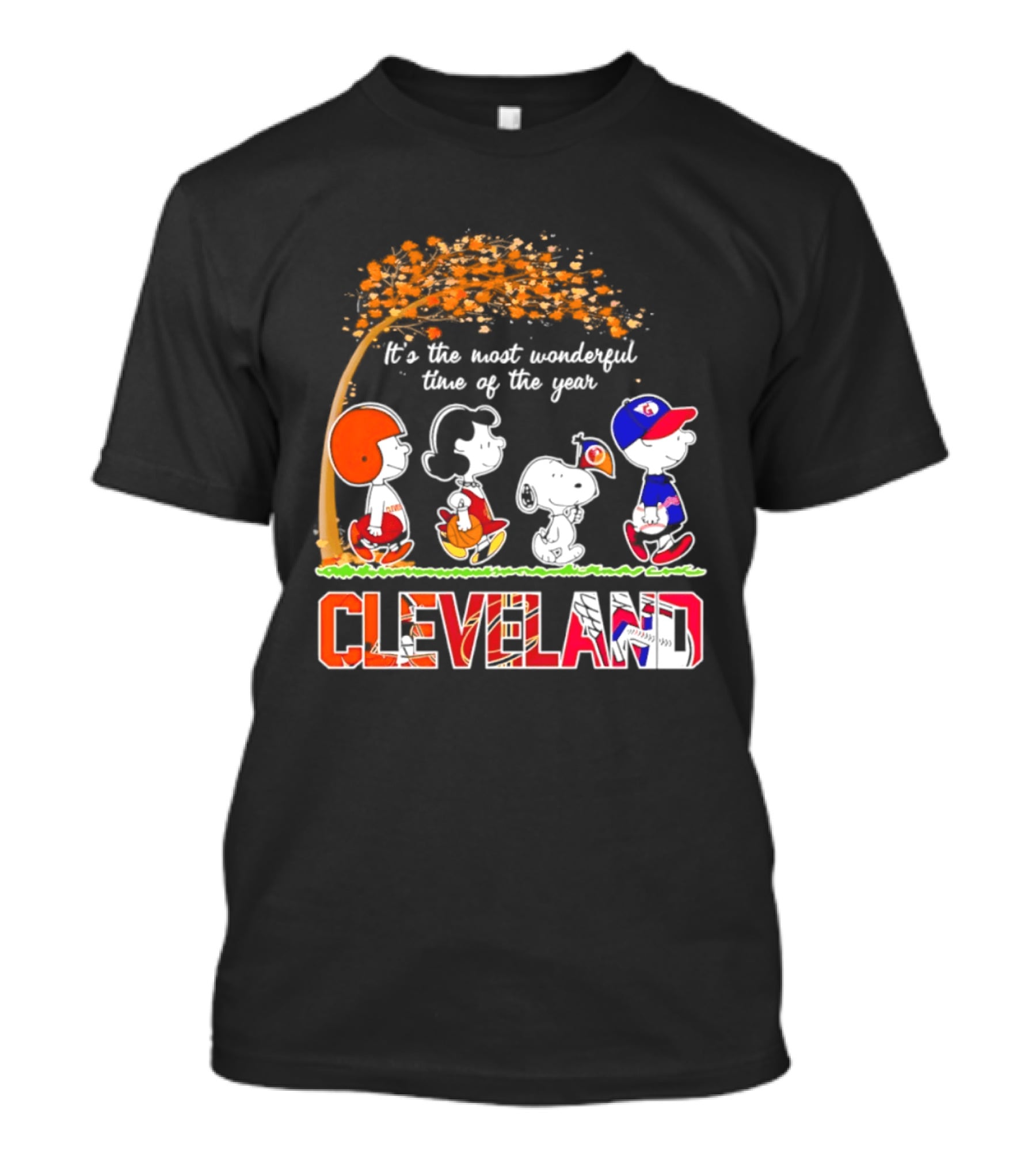 Peanuts Cleveland Sports Most Wonderful Time Of The Year T-Shirt