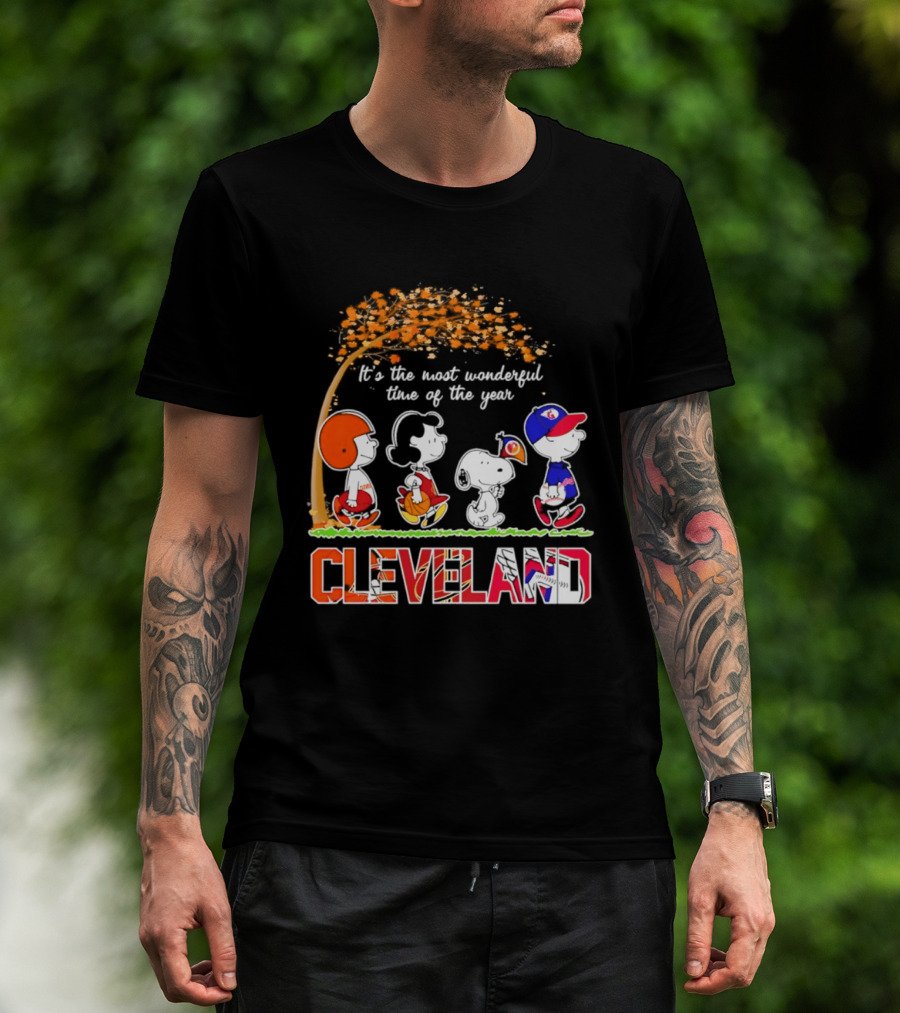 Peanuts Cleveland Sports Most Wonderful Time Of The Year T-Shirt
