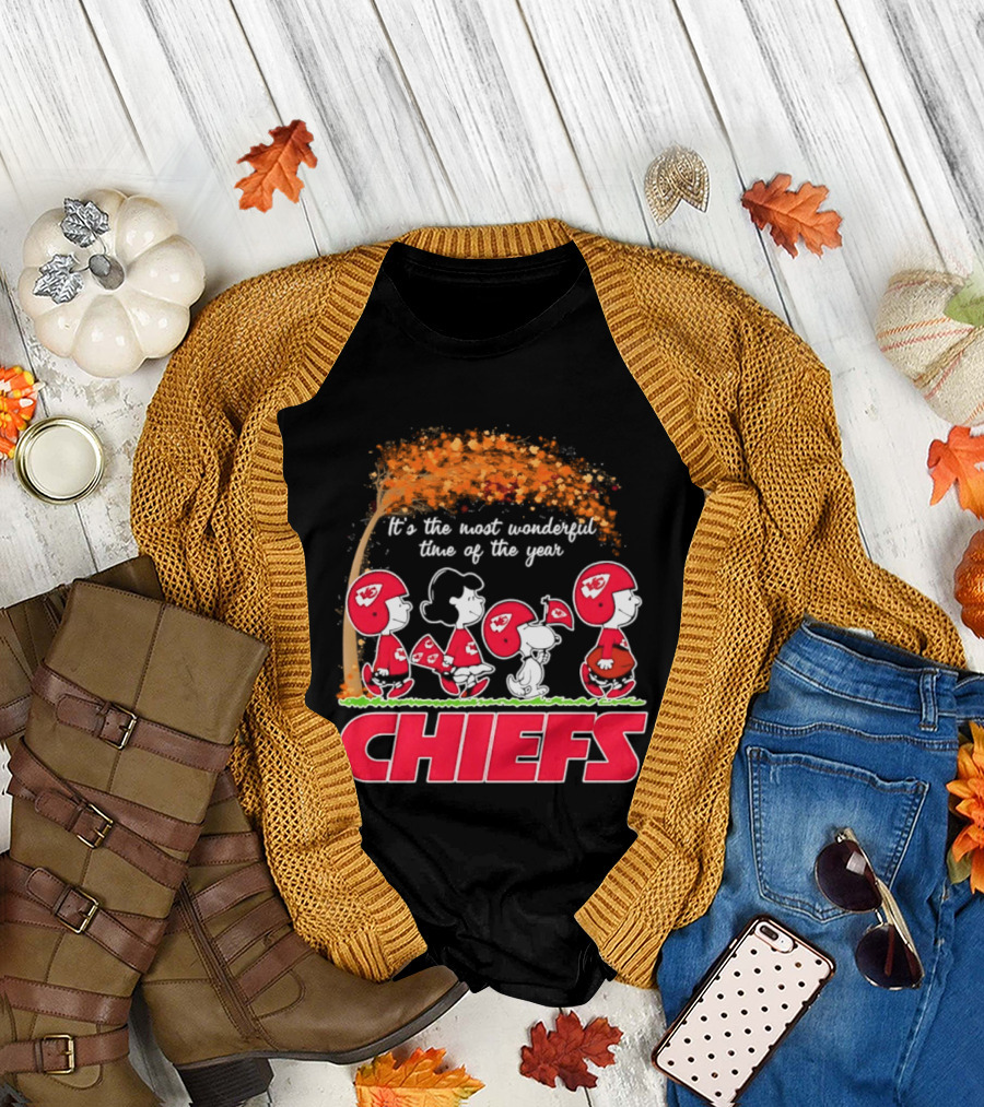 Peanuts Kansas City Chiefs Halloween 2026 Most Wonderful Time Of The Year T-Shirt