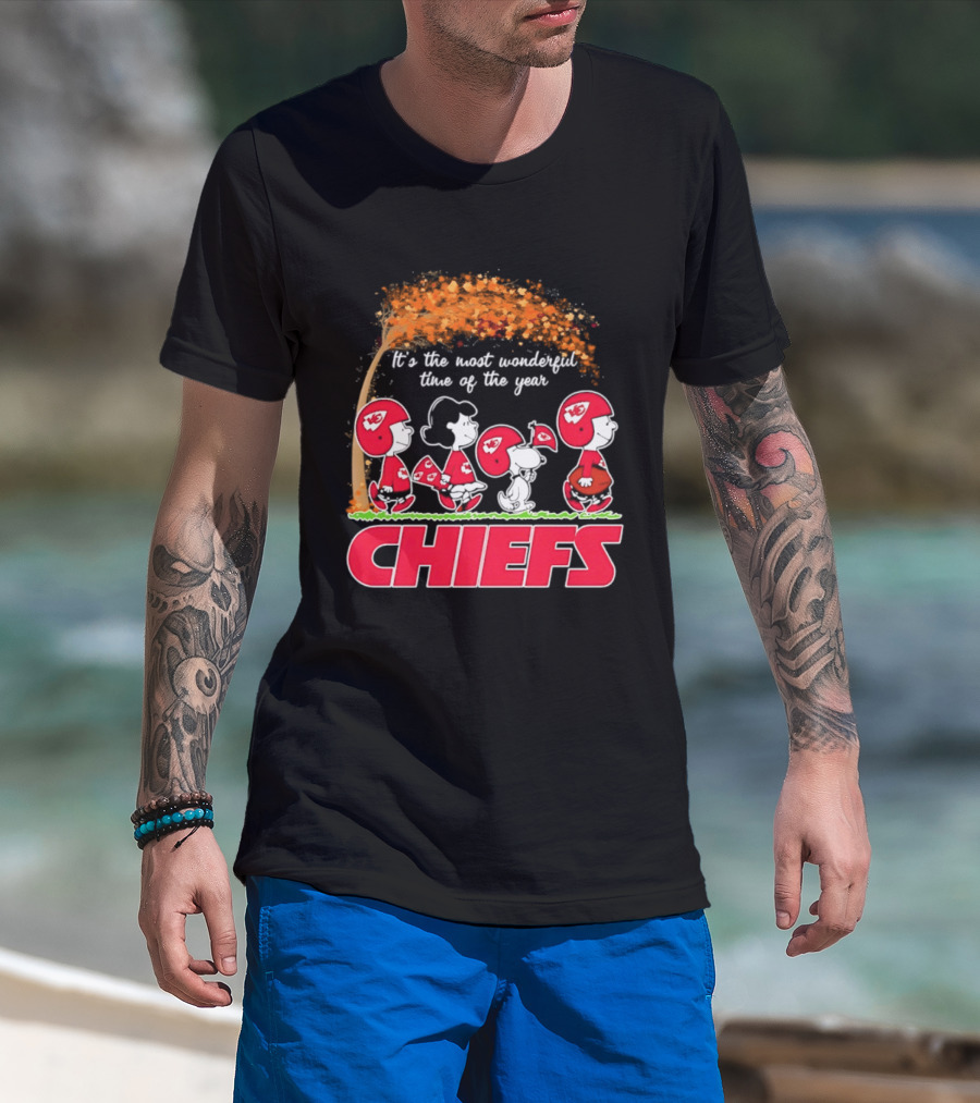 Peanuts Kansas City Chiefs Halloween 2026 Most Wonderful Time Of The Year T-Shirt