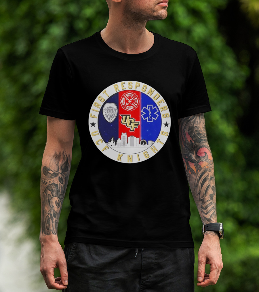 UCF Knights First Responders Orlando Skyline Police Fire EMS T-Shirt