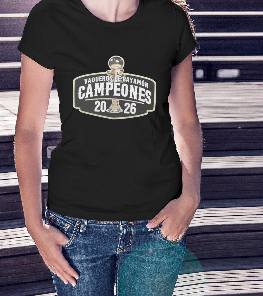 Vaqueros De Bayamón Campeones 2026 Trophy Celebration T-Shirt