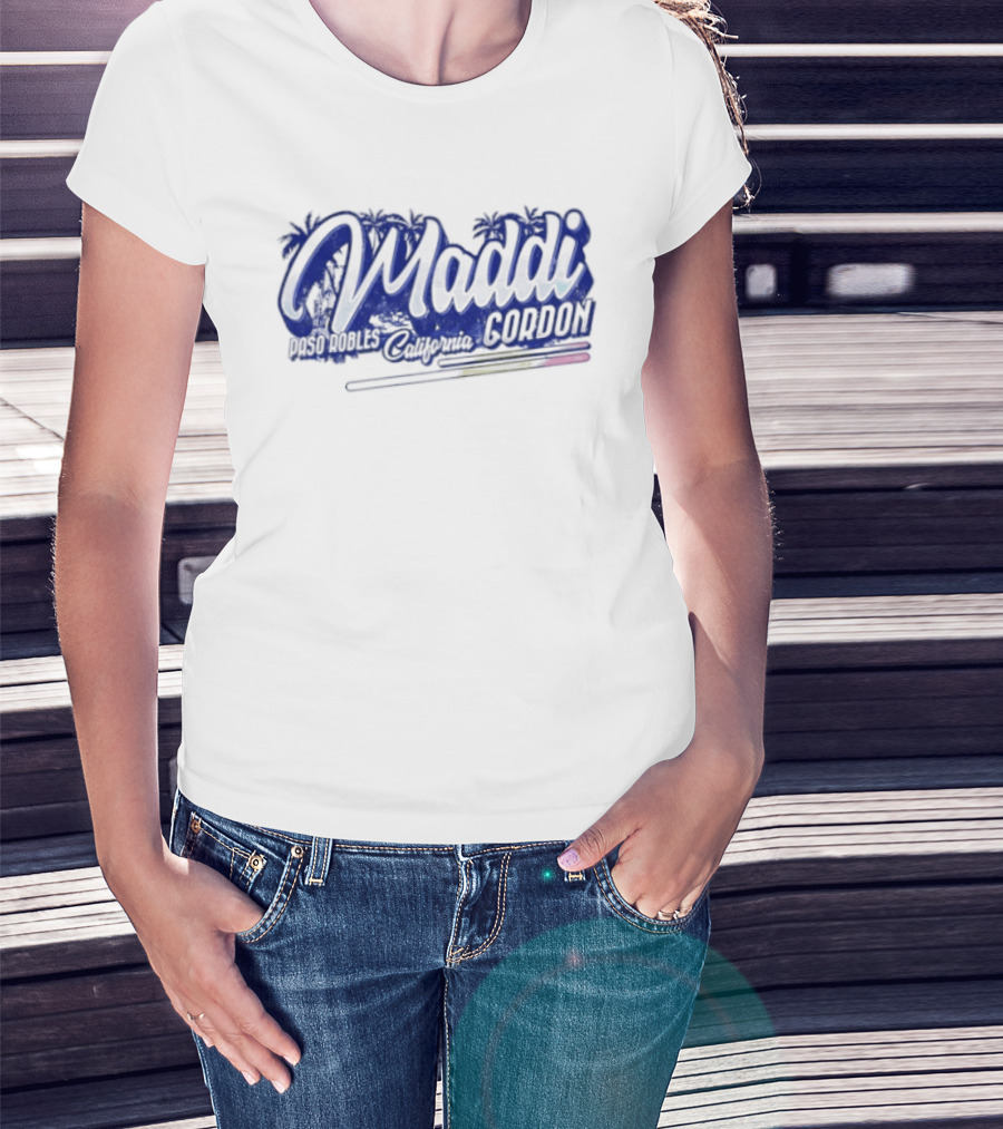 Maddi Gordon Paso Robles California Custom Name Brush Script T-Shirt