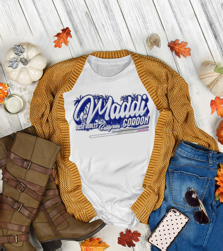 Maddi Gordon Paso Robles California Custom Name Brush Script T-Shirt