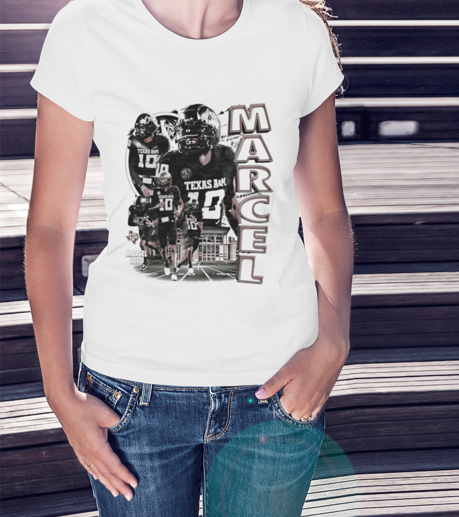 Marcel Reed Texas A&M NCAA Football 10 Aggies Player Collage T-Shirt