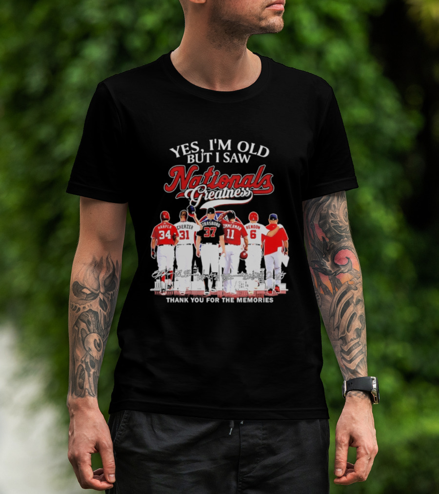 Yes I'm Old But I Saw Nationals Greatness Thank You For The Memories Harper Zimmerman Rendon T-Shirt