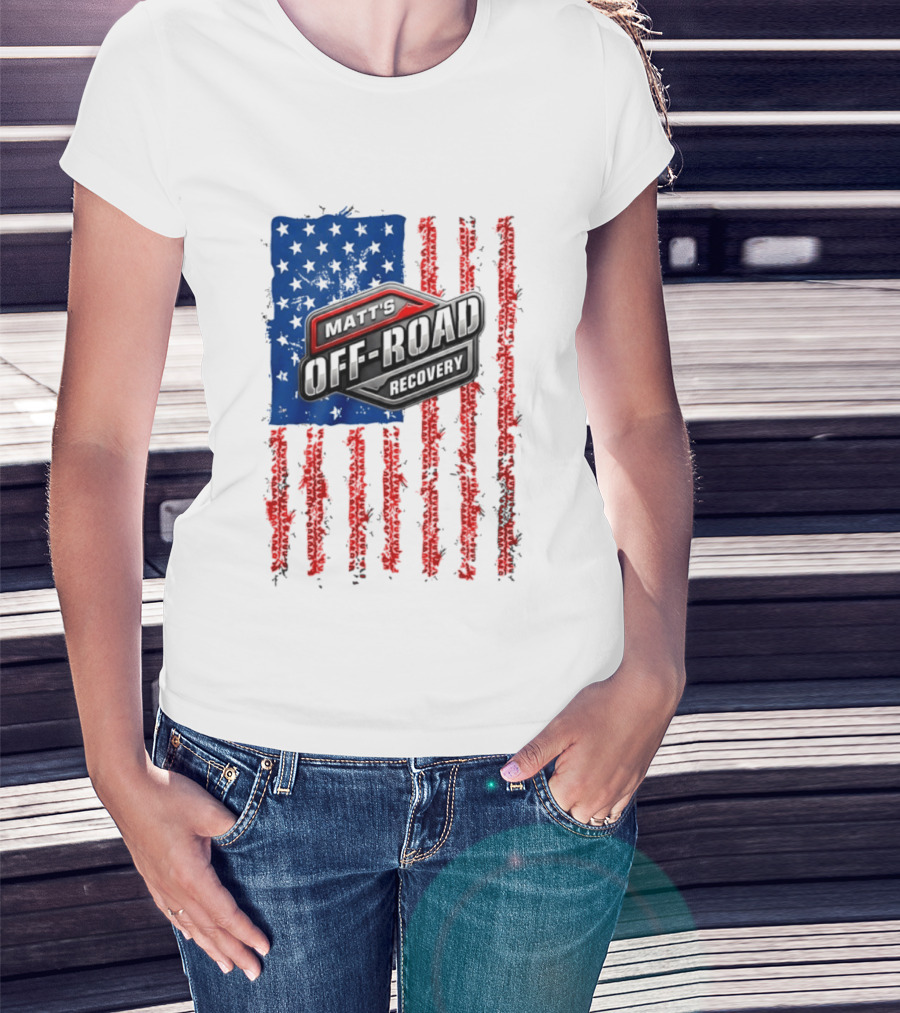 Matt's Off Road Recovery Patriotic Stars And Stripes T-Shirt