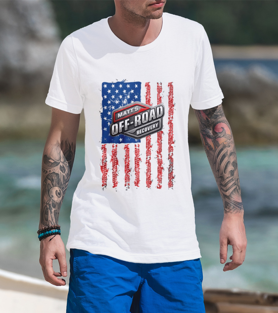 Matt's Off Road Recovery Patriotic Stars And Stripes T-Shirt
