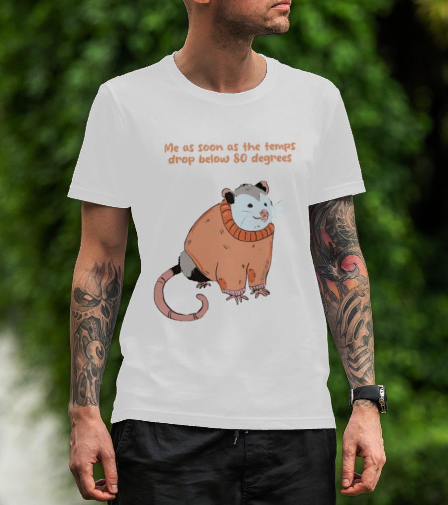 Opossum Cozy Sweater Temps Below 80 Degrees T-Shirt
