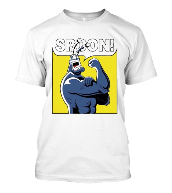 Spoon Mighty Hero Cartoon Catchphrase T-Shirt