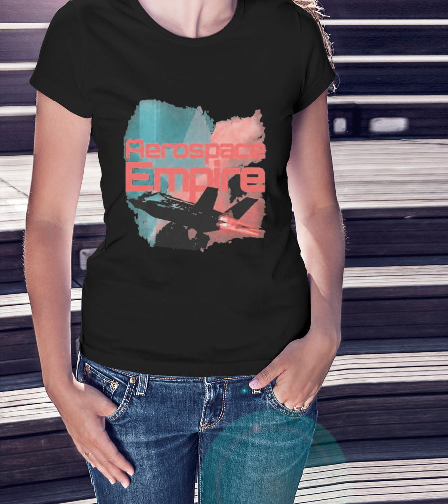 Aerospace Empire Futuristic Jet With Vapor Trails And Vibrant Color Palette T-Shirt