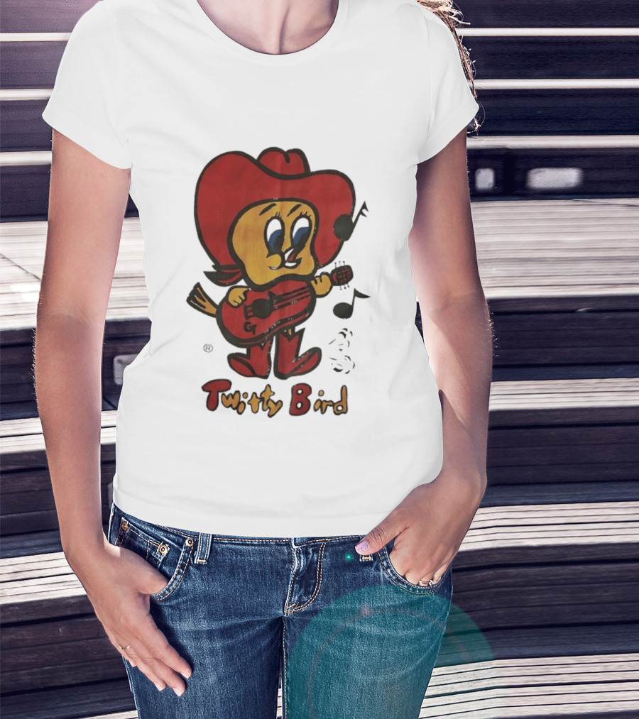 Twitty Bird Cowboy Musician Playing Guitar T-Shirt