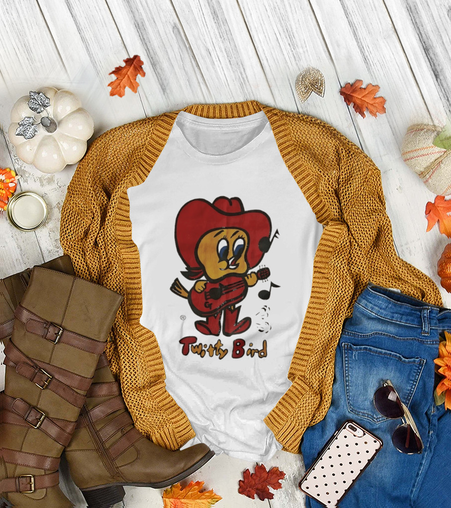 Twitty Bird Cowboy Musician Playing Guitar T-Shirt
