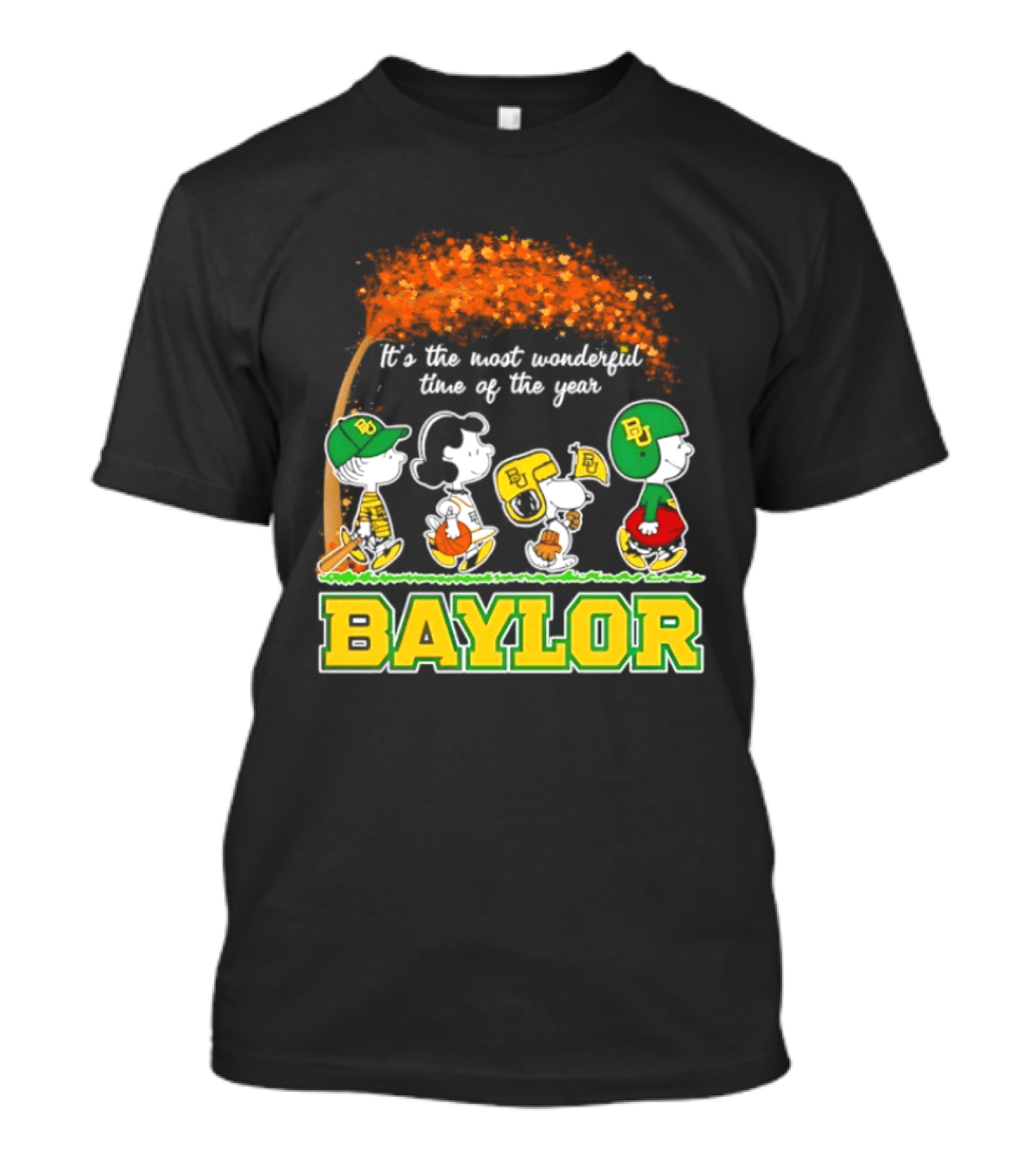 Baylor Bears Peanuts It's The Most Wonderful Time Of The Year Halloween 2026 Charlie Brown Snoopy Woodstock T-Shirt