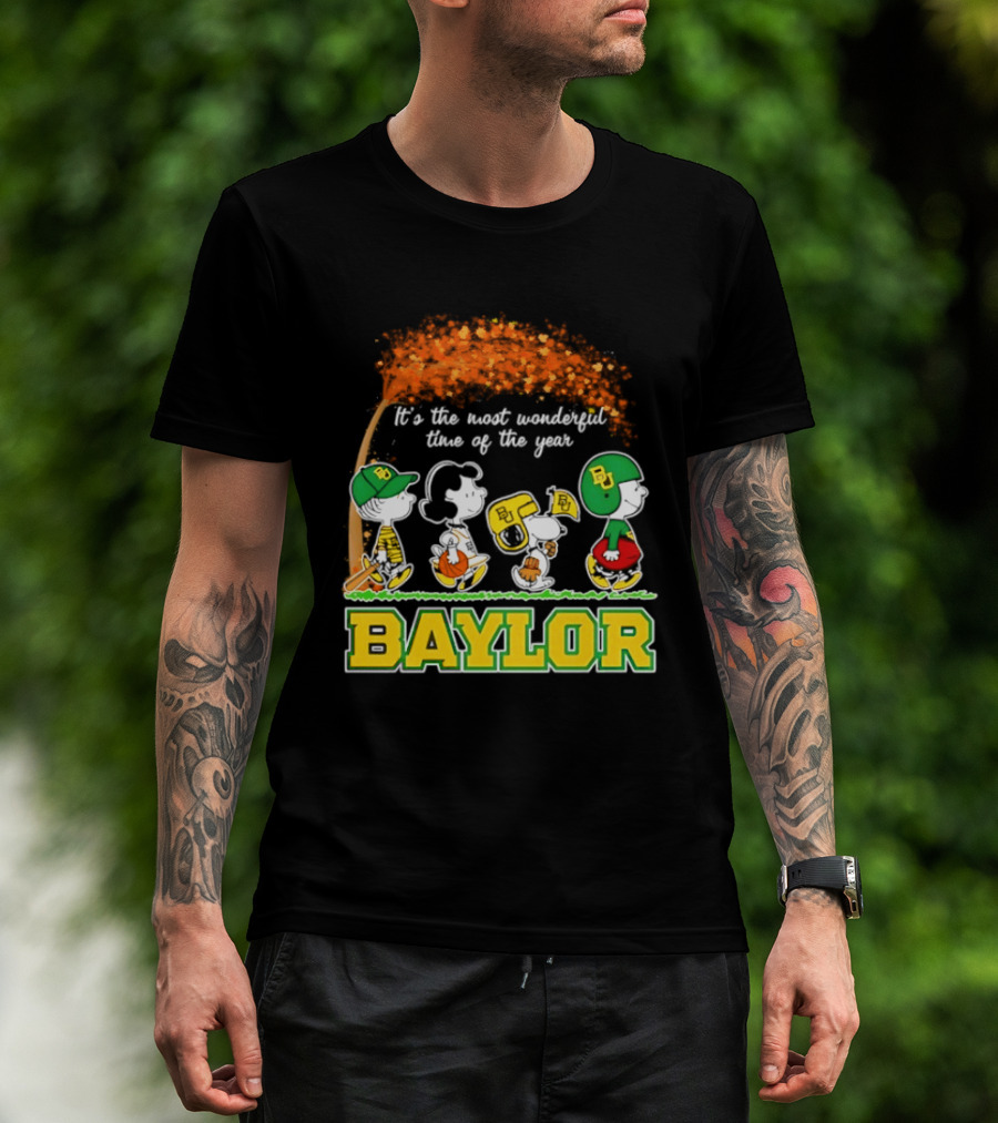 Baylor Bears Peanuts It's The Most Wonderful Time Of The Year Halloween 2026 Charlie Brown Snoopy Woodstock T-Shirt
