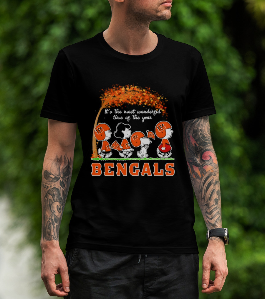 Cincinnati Bengals Peanuts It's The Most Wonderful Time Of The Year Halloween 2026 T-Shirt