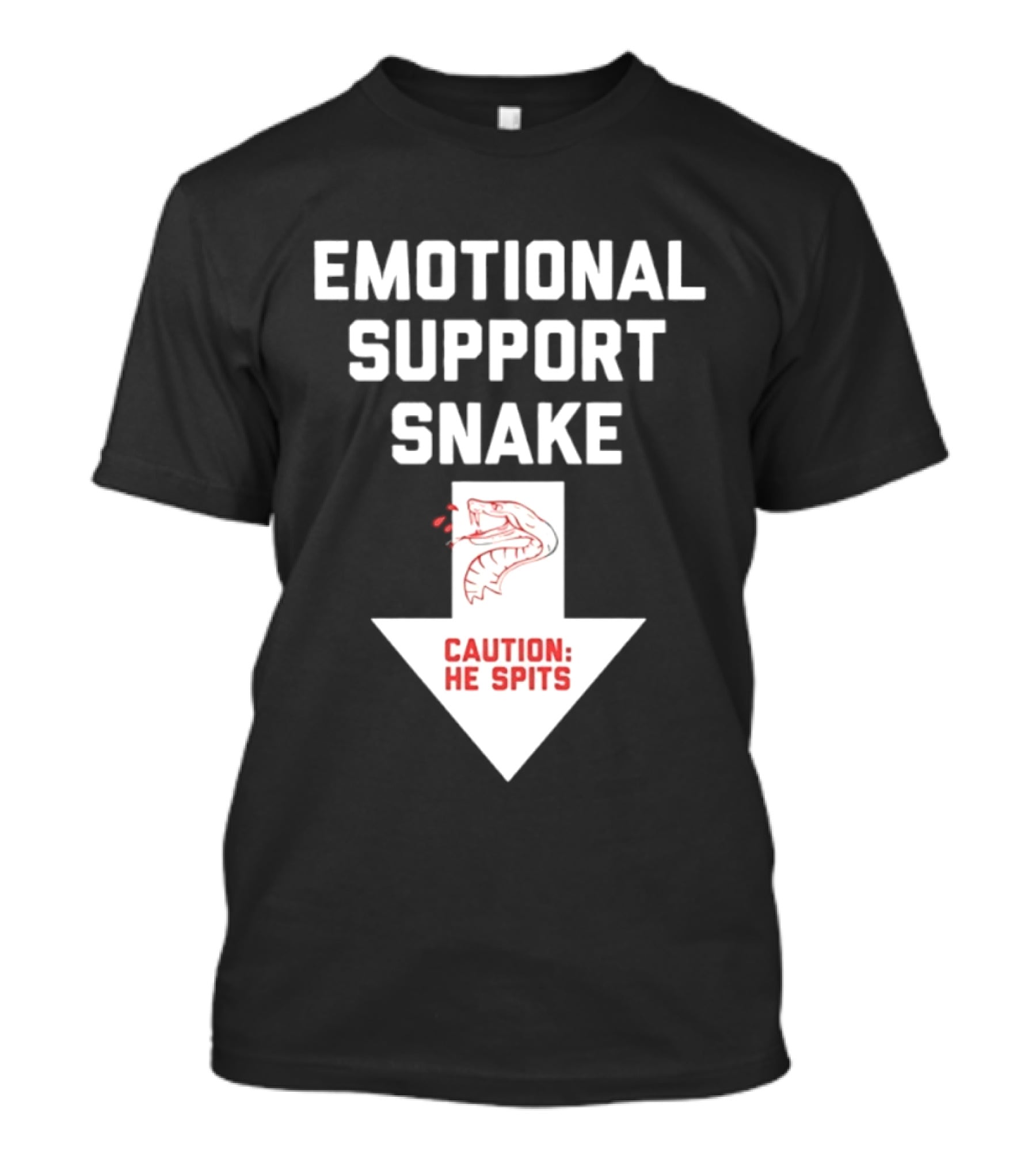 Emotional Support Snake Caution He Spits Warning Arrow T-Shirt