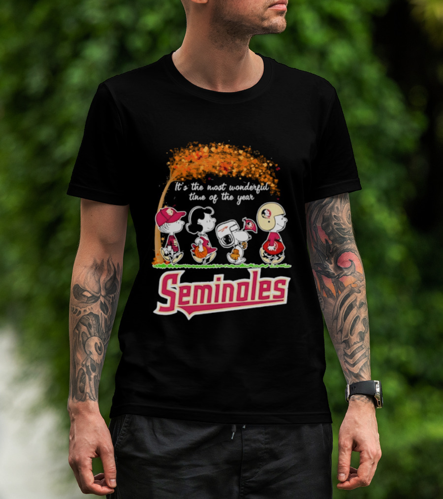 Florida State Seminoles Peanuts Halloween 2026 It's The Most Wonderful Time Of The Year T-Shirt