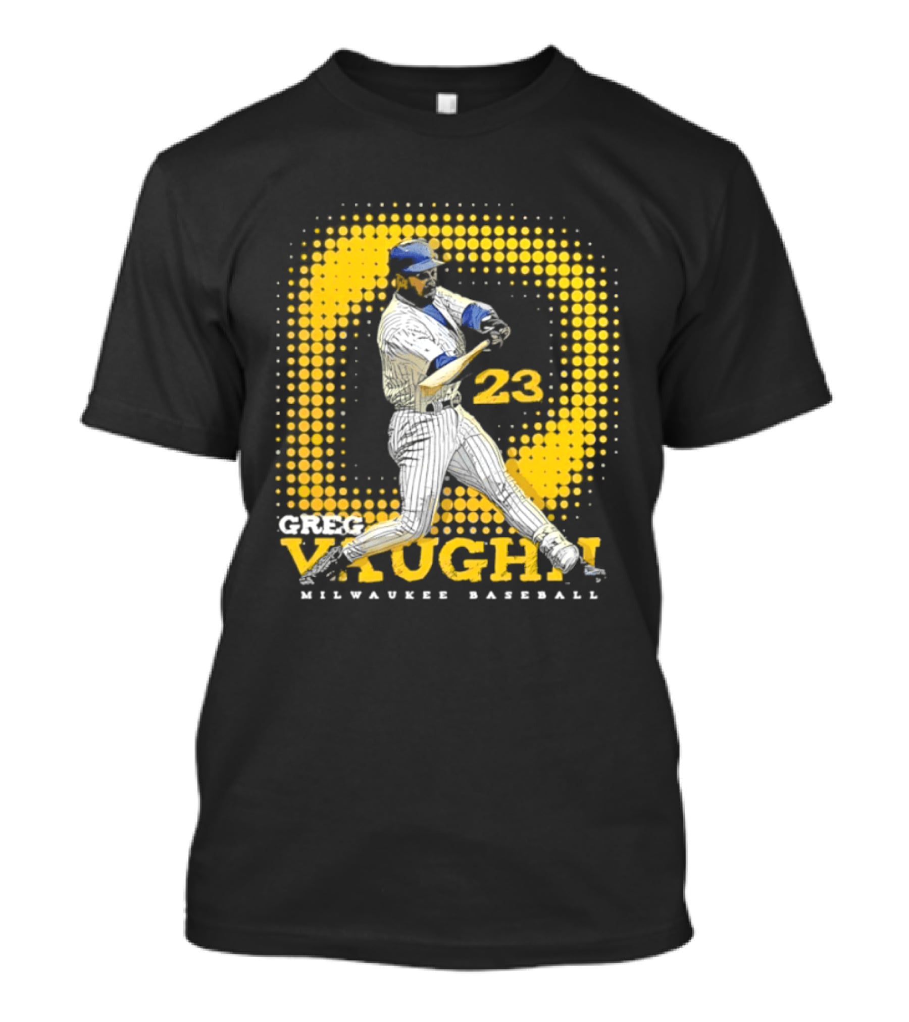 Greg Vaughn 23 Milwaukee Brewers Baseball Dots Player T-Shirt