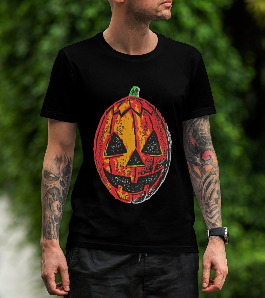 Halloween Trio Pumpkin Jack O' Lantern Black And Orange T-Shirt