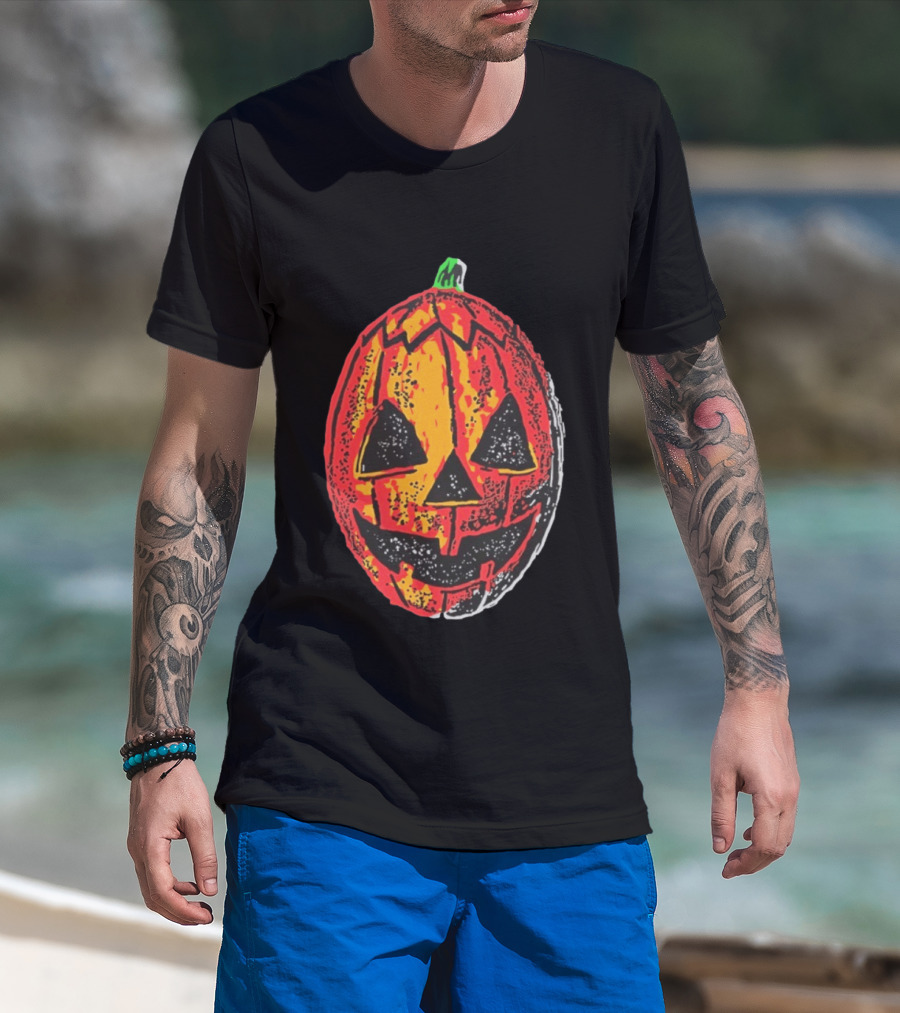Halloween Trio Pumpkin Jack O' Lantern Black And Orange T-Shirt