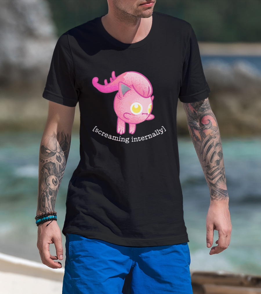 Jigglypuff Screaming Internally Pokemon Cute Expression T-Shirt
