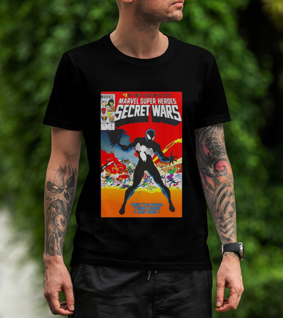 Marvel Super Heroes Secret Wars Number 8 Black Costume Amid The Chaos There Comes A Costume T-Shirt