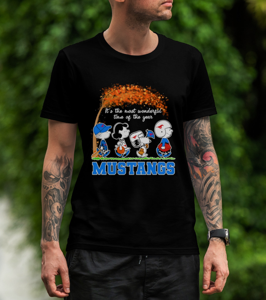 SMU Mustangs Peanuts Most Wonderful Time Of The Year Fall Halloween 2026 T-Shirt