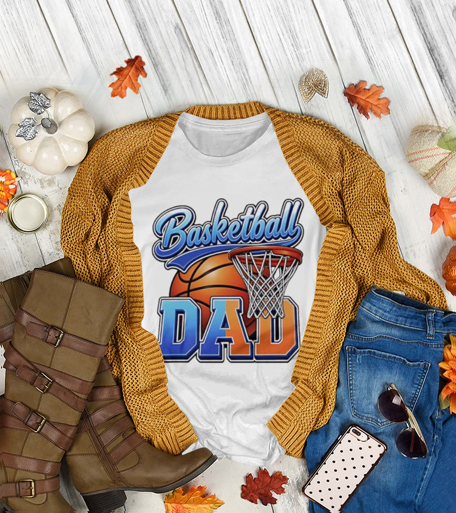 Basketball Dad Father Hoops Sports Fan Basketball Gift Dad T-Shirt