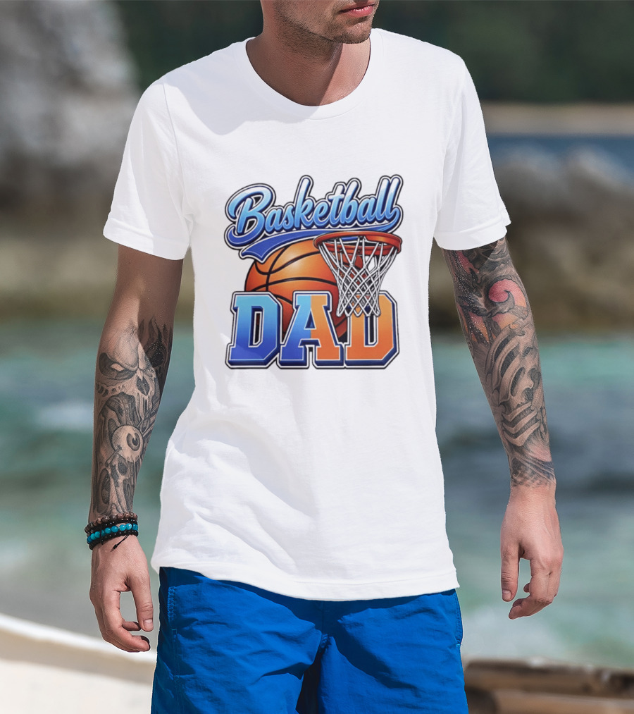 Basketball Dad Father Hoops Sports Fan Basketball Gift Dad T-Shirt