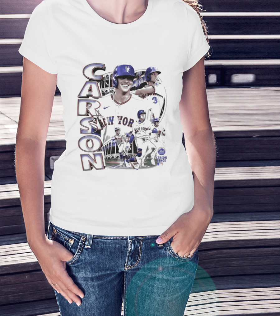 Carson Benge New York Mets MLB Baseball Collage T-Shirt