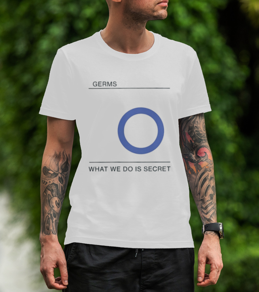 Germs What We Do Is Secret Punk Rock Blue Circle Icon Darby Crash T-Shirt
