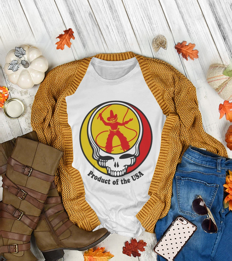 Dead Set Texas Pete Hot Sauce Cowboy Roper Skull USA T-Shirt