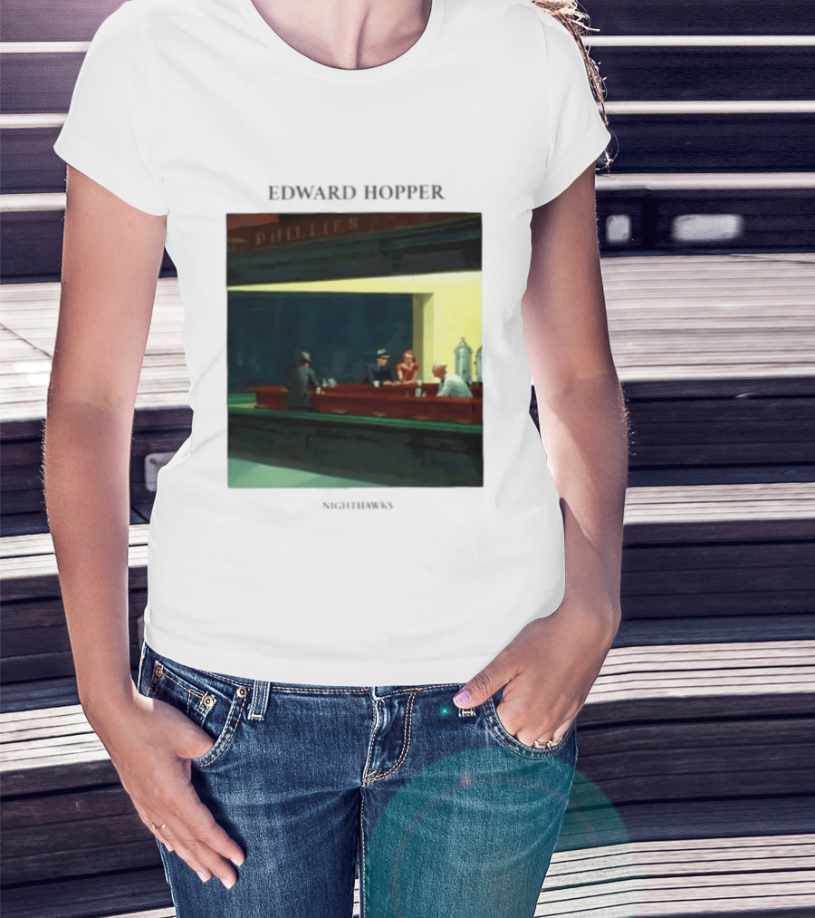 Edward Hopper Nighthawks Phillies Painting T-Shirt